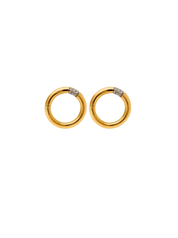0.23ct Diamond 14K Italian Gold Open Circle Earrings sold by Wish Fine Jewelry