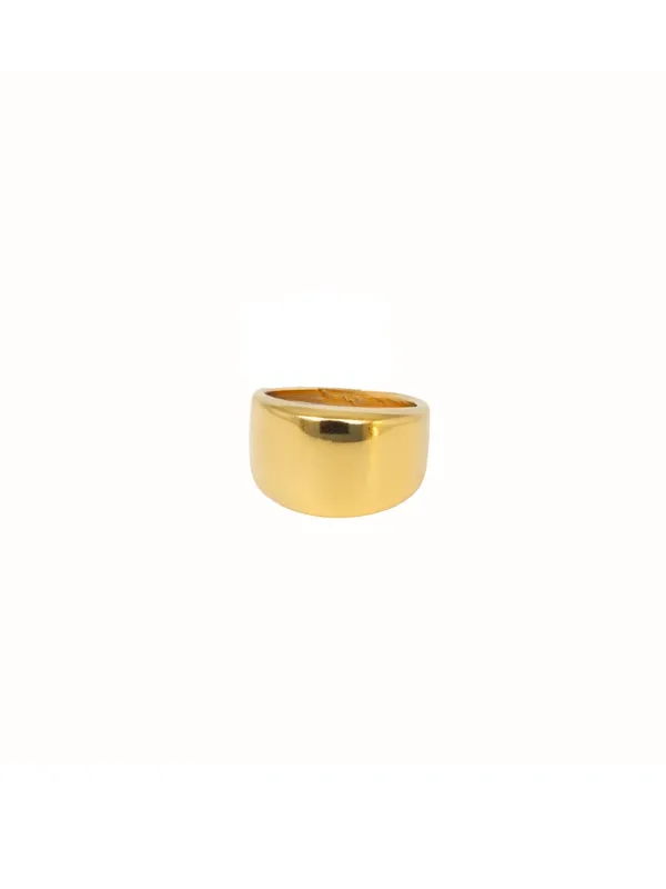 14K Yellow Gold Cigar Band Ring sold by Wish Fine Jewelry