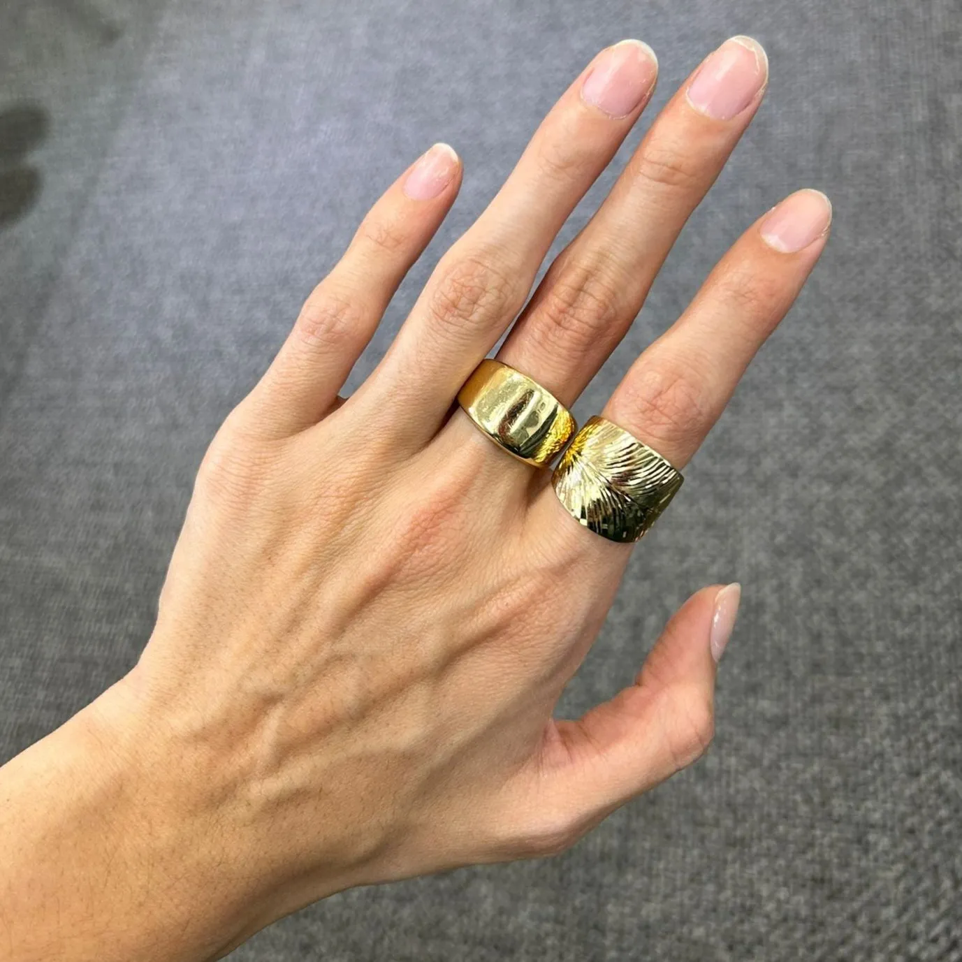 14K Yellow Gold Cigar Band Ring sold by Wish Fine Jewelry product image thumbnail 3