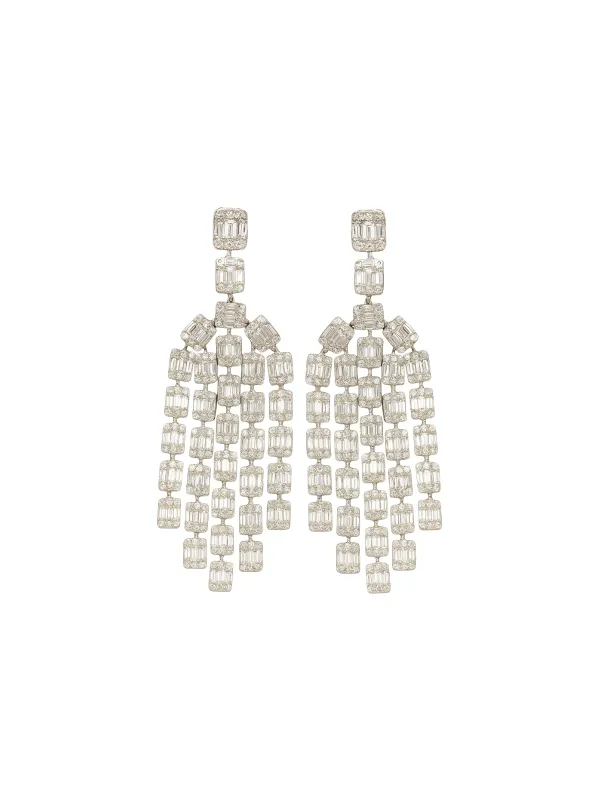 8.91ct Diamond 18K Gold Statement Cascade Earrings sold by Wish Fine Jewelry
