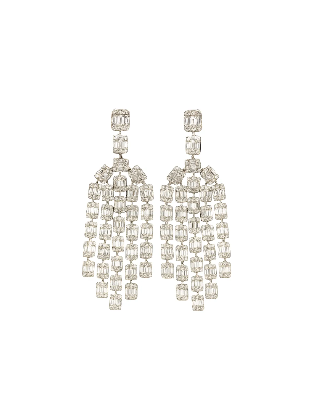 8.91ct Diamond 18K Gold Statement Cascade Earrings sold by Wish Fine Jewelry