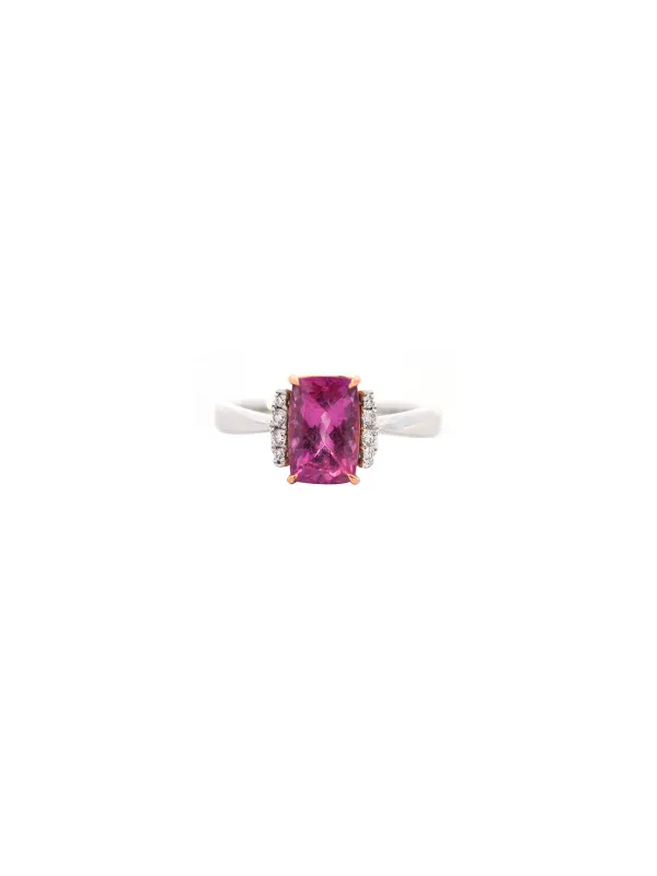 1.80cts Rose Tourmaline Diamond 18K Gold Solitaire Ring sold by Wish Fine Jewelry