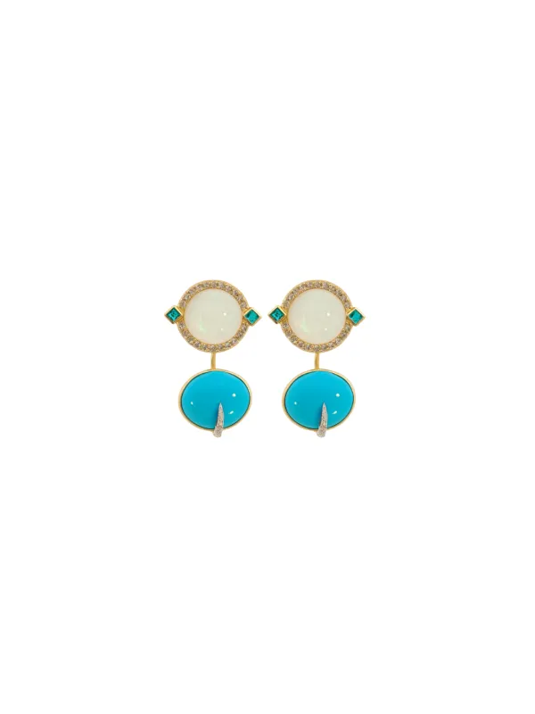3.43ct Diamond Turquoise 18K Jacket For Earrings sold by Wish Fine Jewelry