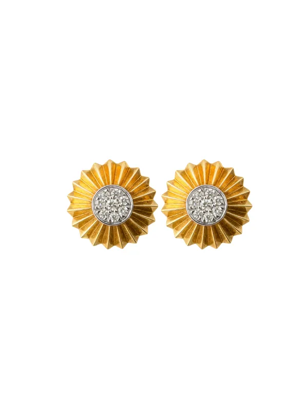 0.62ct Diamond 14K Gold Sun Earrings sold by Wish Fine Jewelry