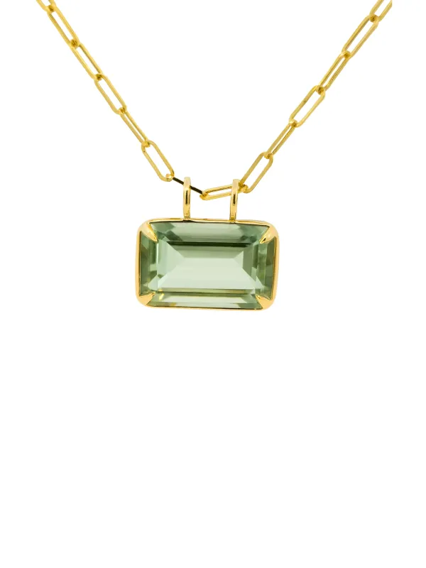 41.50cts Green Amethyst 18K Gold Pendant sold by Wish Fine Jewelry