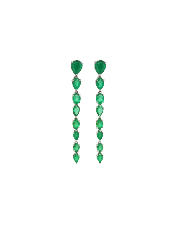 3.17ct Emerald 18K Gold Cascade Earrings sold by Wish Fine Jewelry