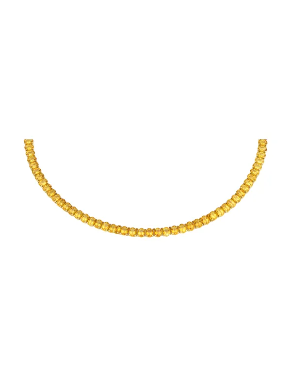 40.60ct Citrine 14K Gold Tennis Necklace sold by Wish Fine Jewelry