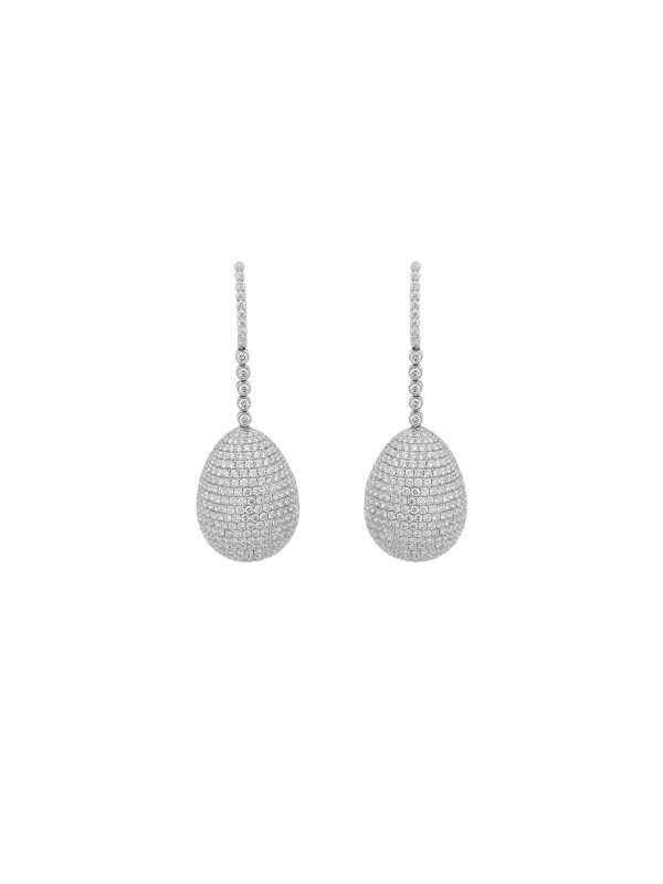 12.00ct Diamond 18K Gold Disco Ball Earrings sold by Wish Fine Jewelry