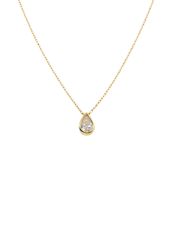 0.50ct Diamond 18K Gold Pear Bezel Necklace sold by Wish Fine Jewelry