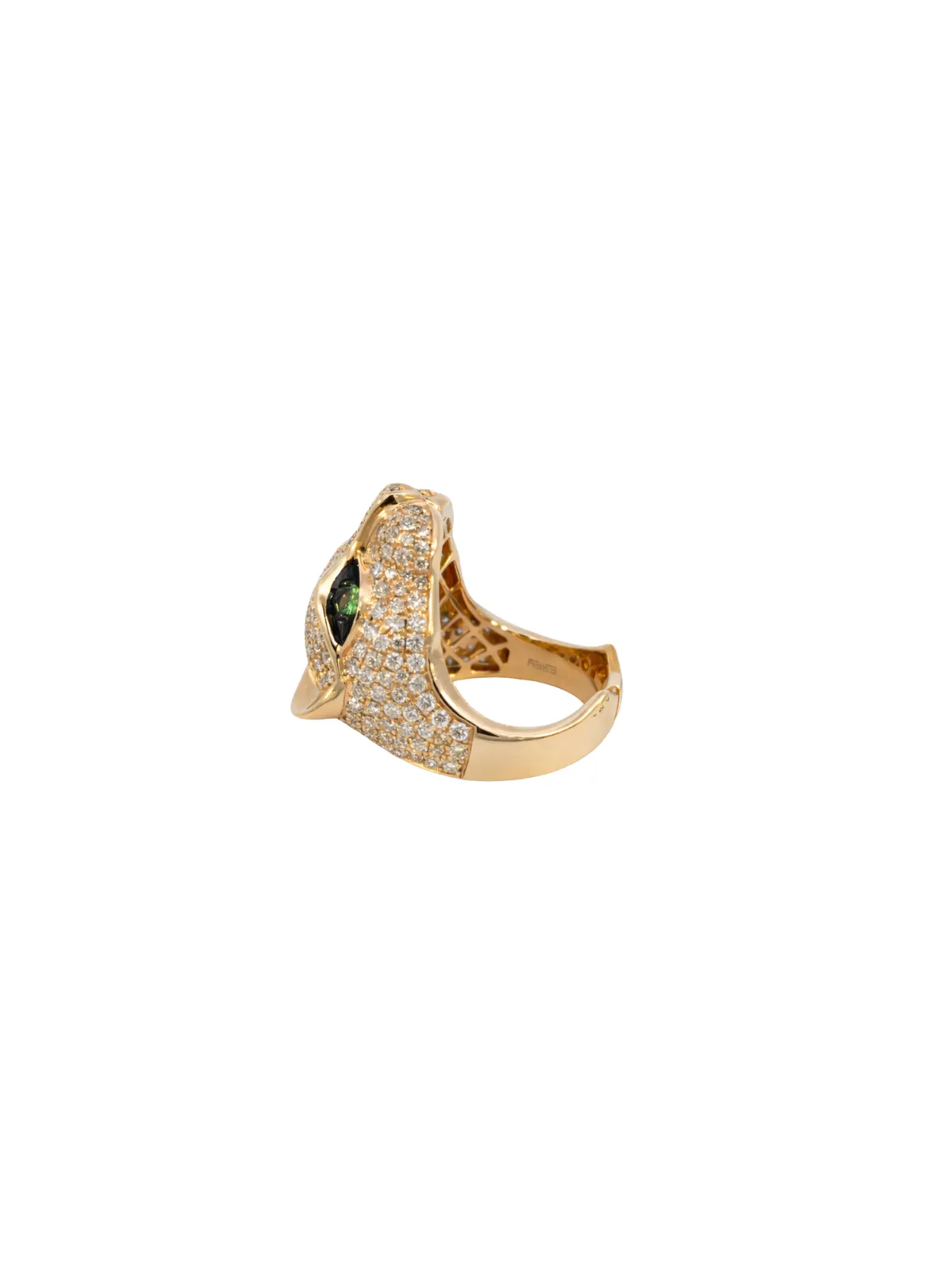 2.21ct Diamond Tsavorite 14K Gold Pave Panther Ring sold by Wish Fine Jewelry product image thumbnail 3