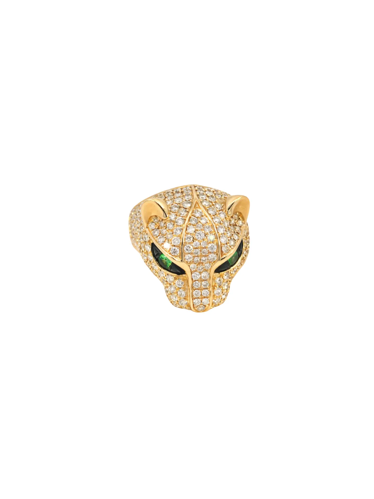 2.21ct Diamond Tsavorite 14K Gold Pave Panther Ring sold by Wish Fine Jewelry product image thumbnail 2