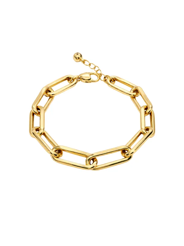 14K Gold Paper Clip Chain Bracelet sold by Wish Fine Jewelry