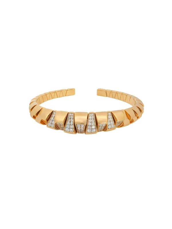 0.62ct Diamond 18K Gold Statement Cuff Bracelet sold by Wish Fine Jewelry