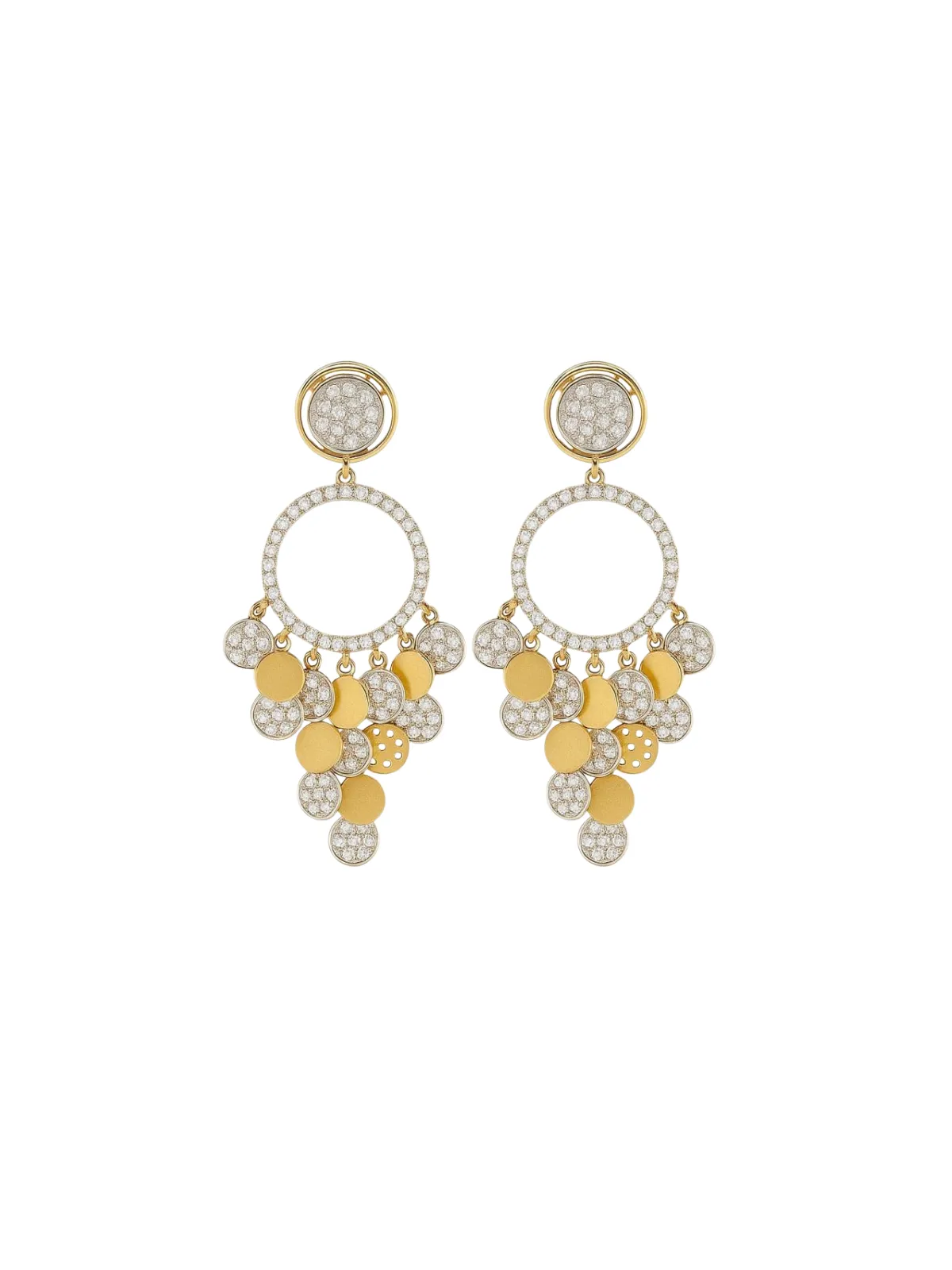 4.07ct Diamond 14K Gold Statement Scale Earrings sold by Wish Fine Jewelry