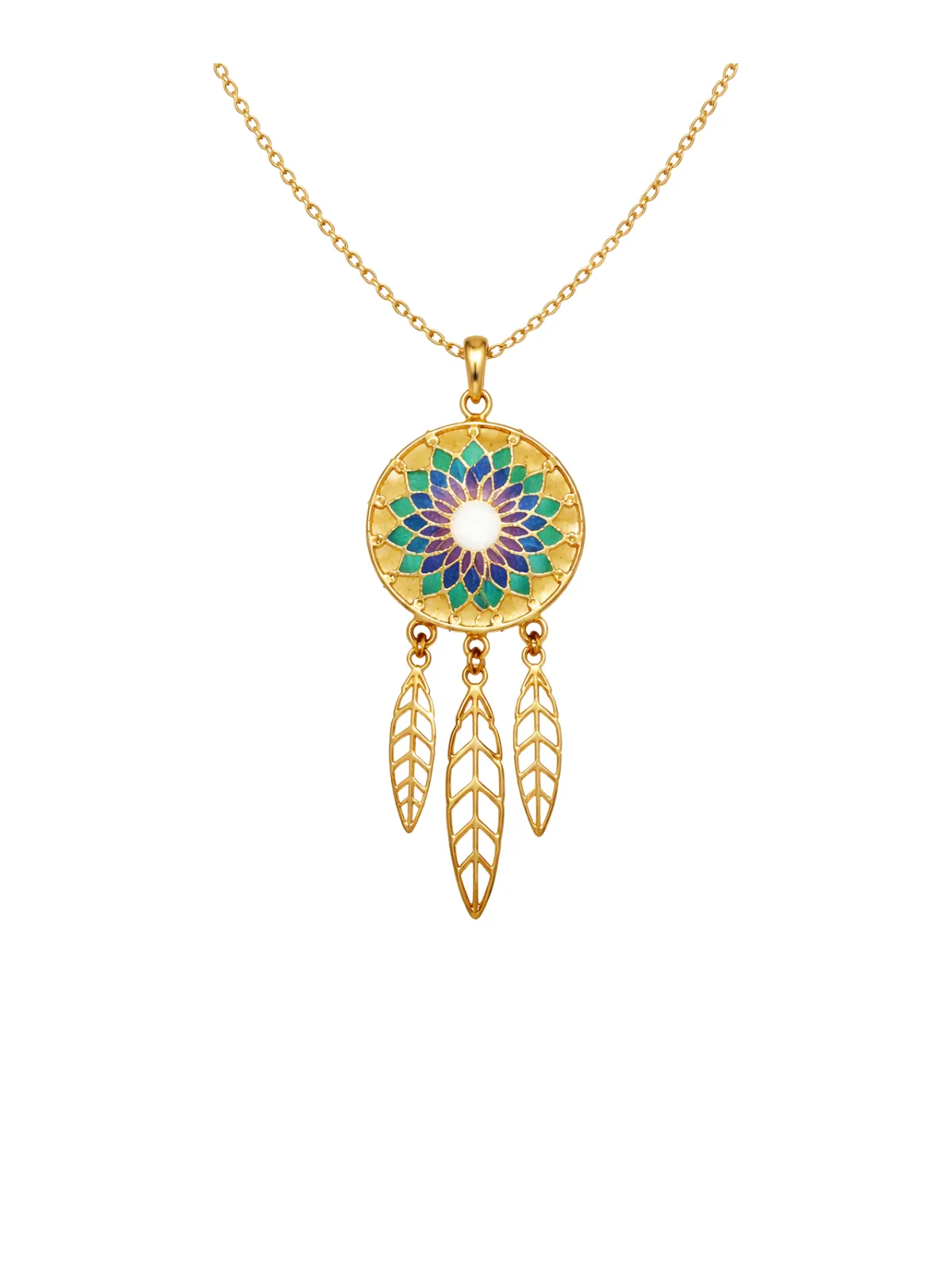 14K Gold Dream Catcher Pendant sold by Wish Fine Jewelry