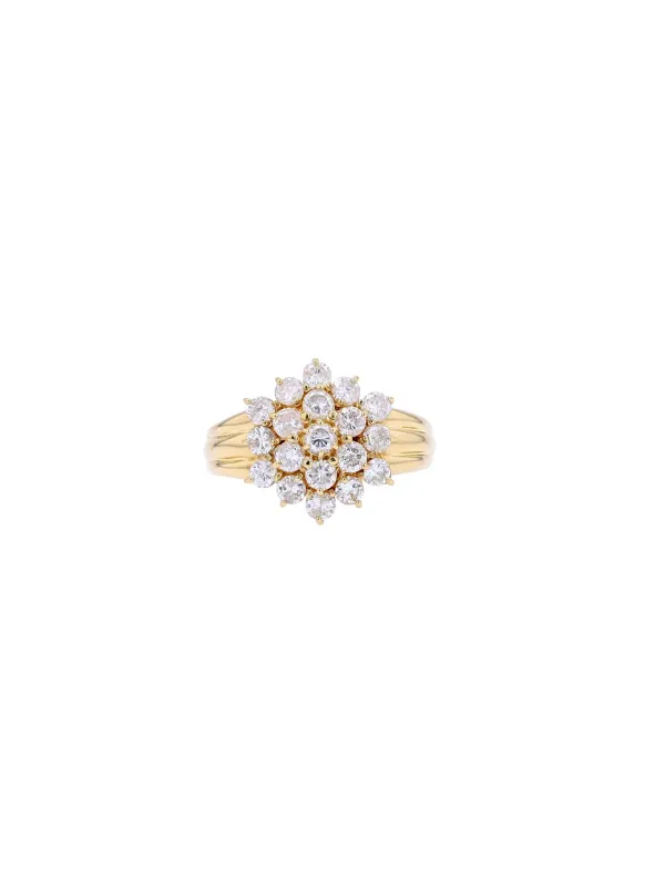 1.13ct Diamond 18K Gold Flower Ring sold by Wish Fine Jewelry