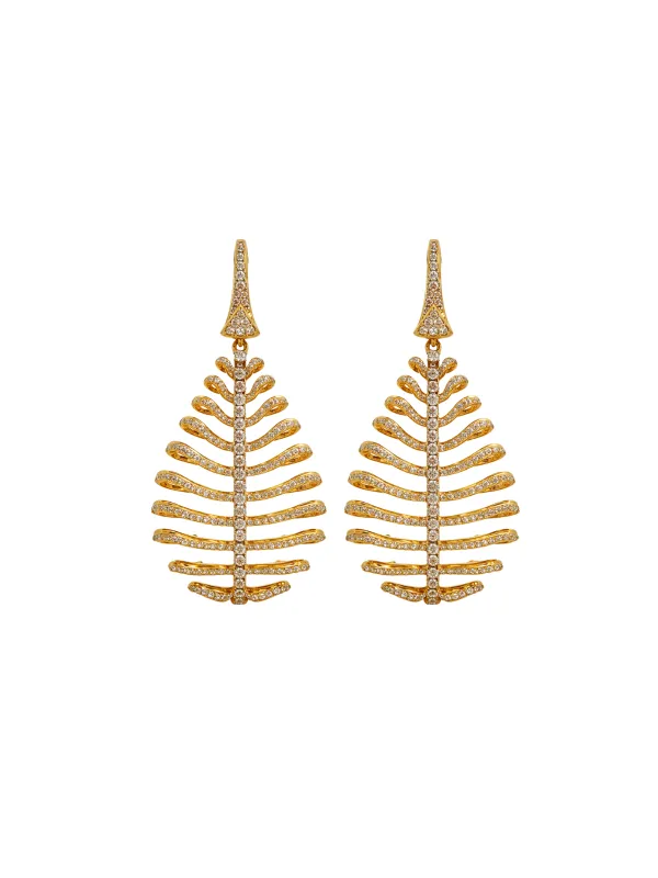 4.26ct Diamond 14K Gold Leaf Earrings sold by Wish Fine Jewelry