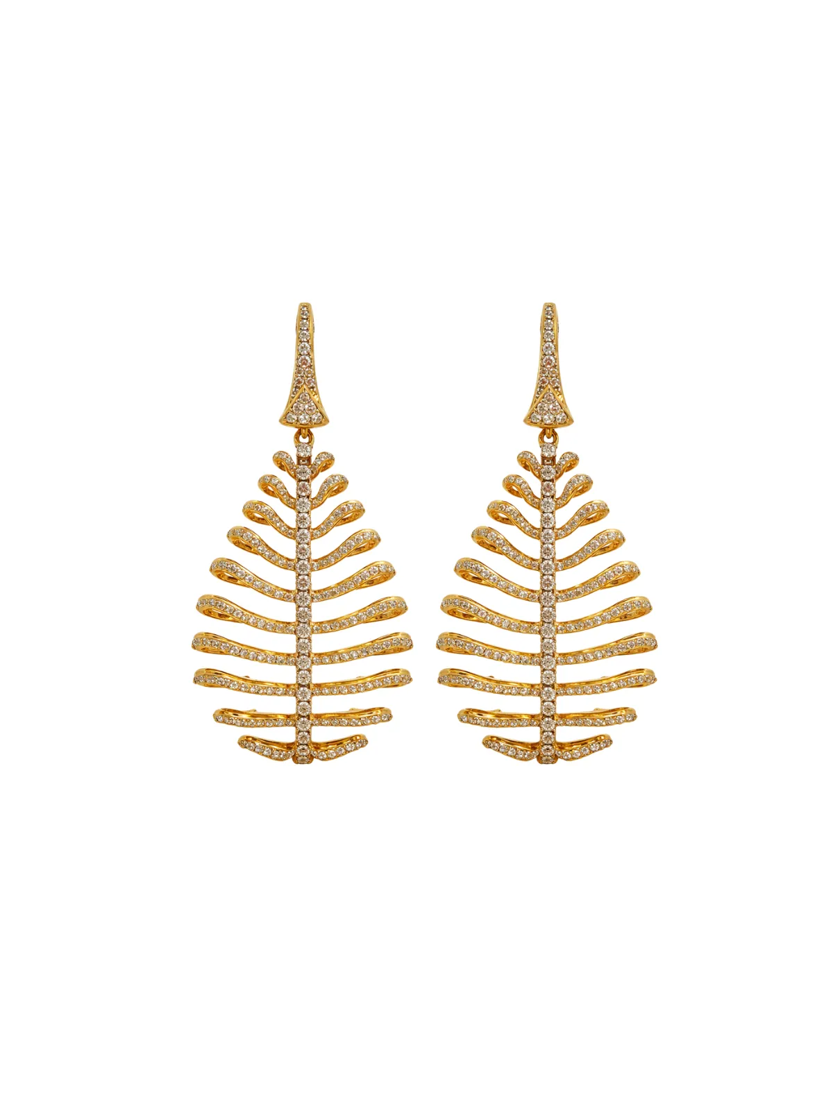 4.26ct Diamond 14K Gold Leaf Earrings sold by Wish Fine Jewelry