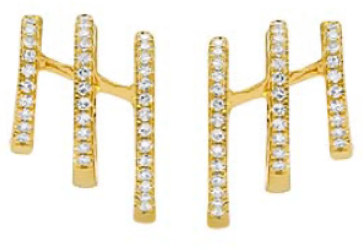 0.24ct Diamond 14K Gold Multi Hoop Earrings sold by Wish Fine Jewelry