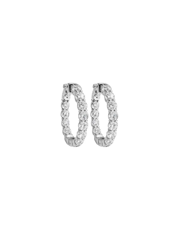 4.89ct Diamond 18K Gold Inside Out Hoop Earrings sold by Wish Fine Jewelry