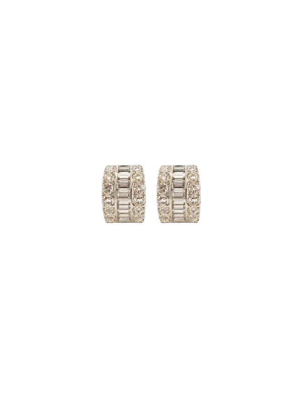 3.60ct Diamond 18K Gold Huggie Hoop Earrings sold by Wish Fine Jewelry