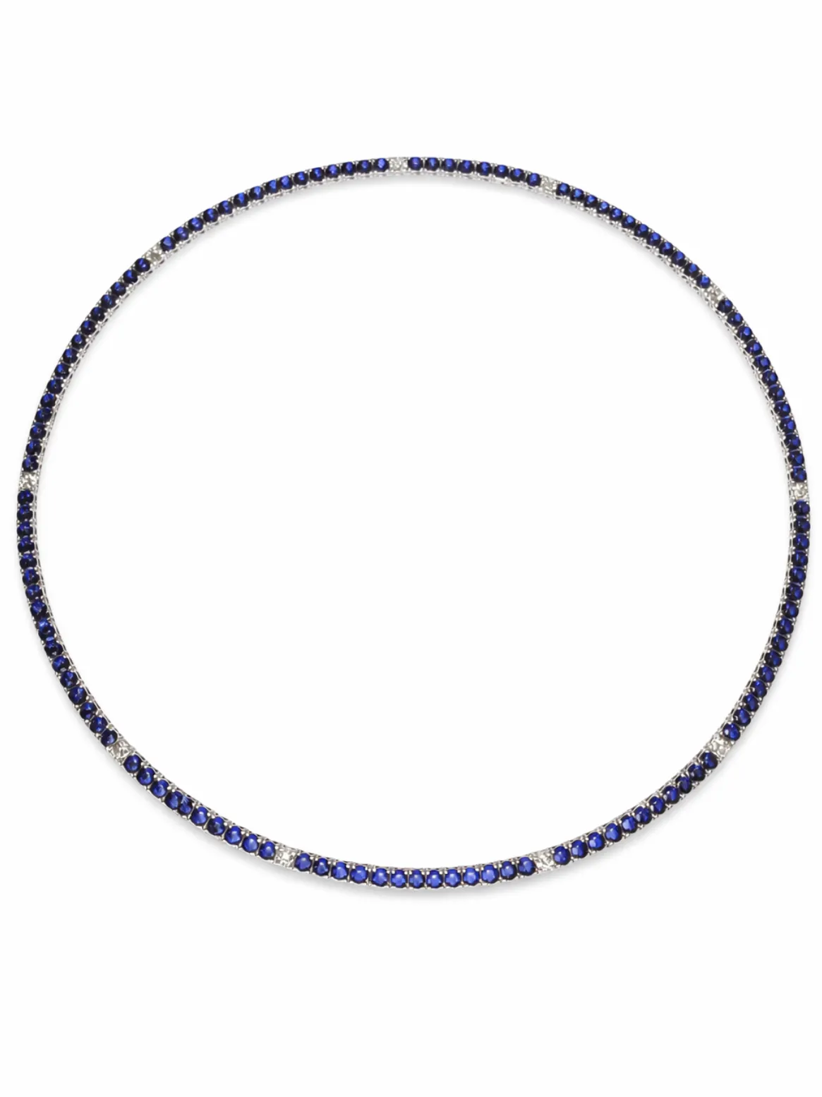 14.83ct Diamond Sapphire 14K Gold Tennis Necklace sold by Wish Fine Jewelry product image thumbnail 2