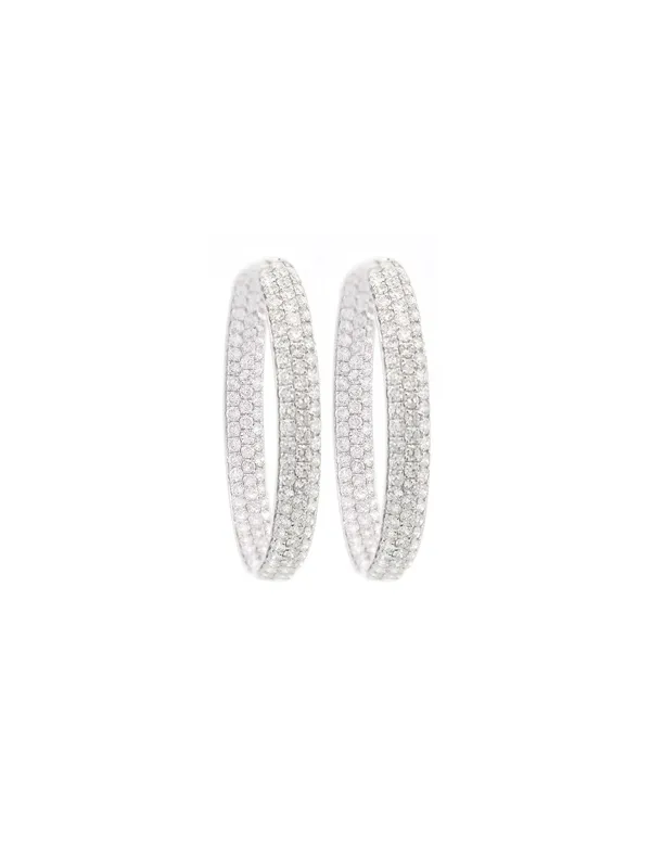 10.01ct Diamond 14K Gold Pave Hoop Earring sold by Wish Fine Jewelry