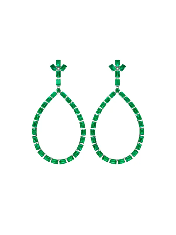 13.04ct Emerald 18K Gold Statement Earrings sold by Wish Fine Jewelry