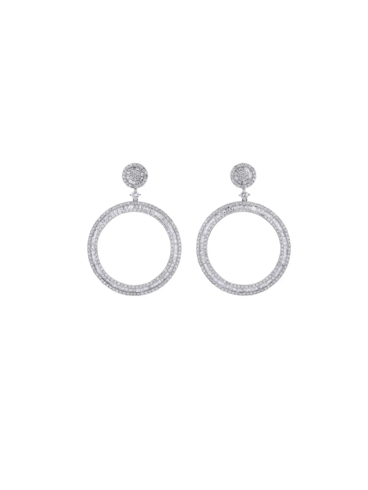 6.00ct Diamond 14K Gold Circle Statement Earrings sold by Wish Fine Jewelry