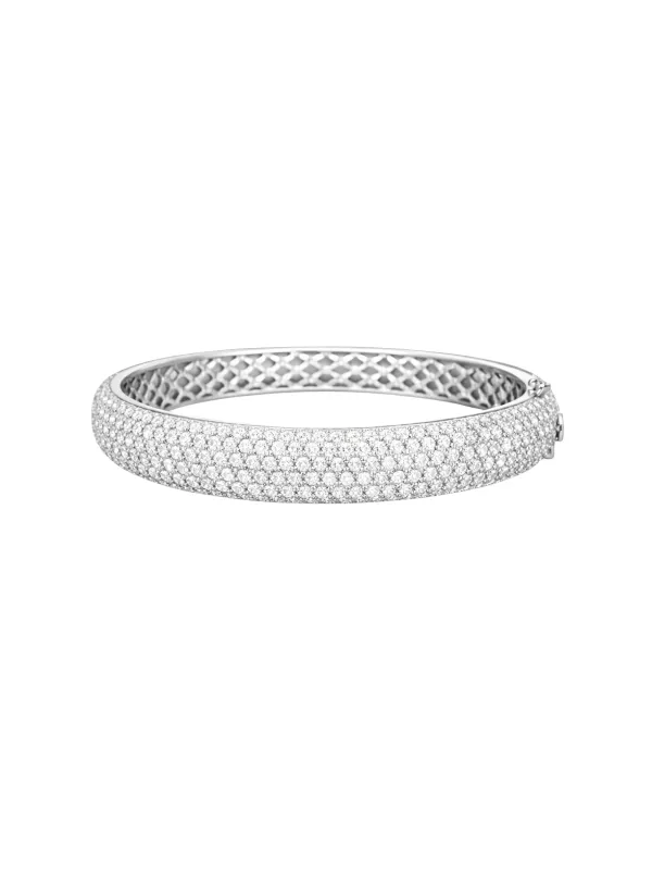 27.19ct Diamond 18K Gold Pave Bangle Bracelet sold by Wish Fine Jewelry
