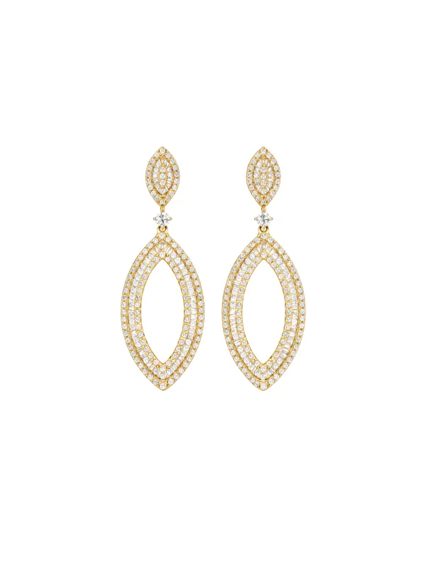 4.00ct Diamond 14K Gold Marquise Dangle Earrings sold by Wish Fine Jewelry