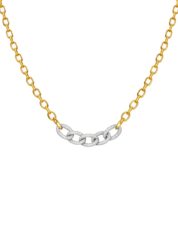 3.91ct Diamond 14K Gold Clip Chain Necklace sold by Wish Fine Jewelry