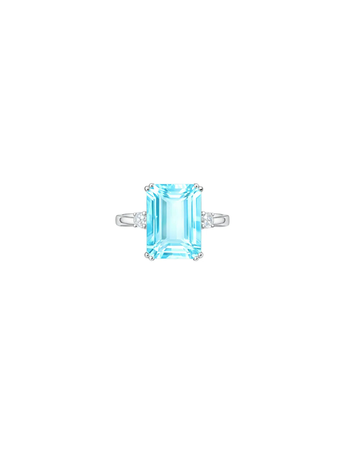 10.90ct Blue Topaz & Diamond 18K Gold Cocktail Ring sold by Wish Fine Jewelry