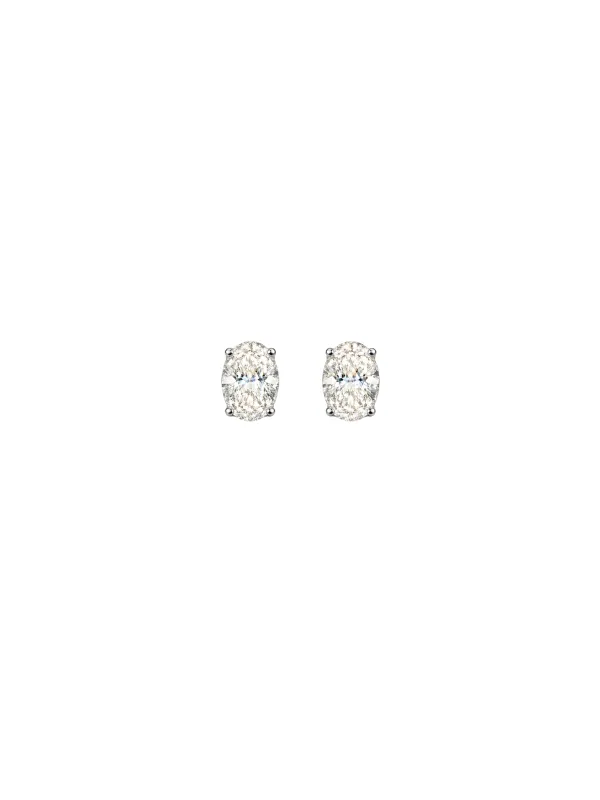 2.00ct Diamond 14K Gold Classic Oval Stud Earrings sold by Wish Fine Jewelry
