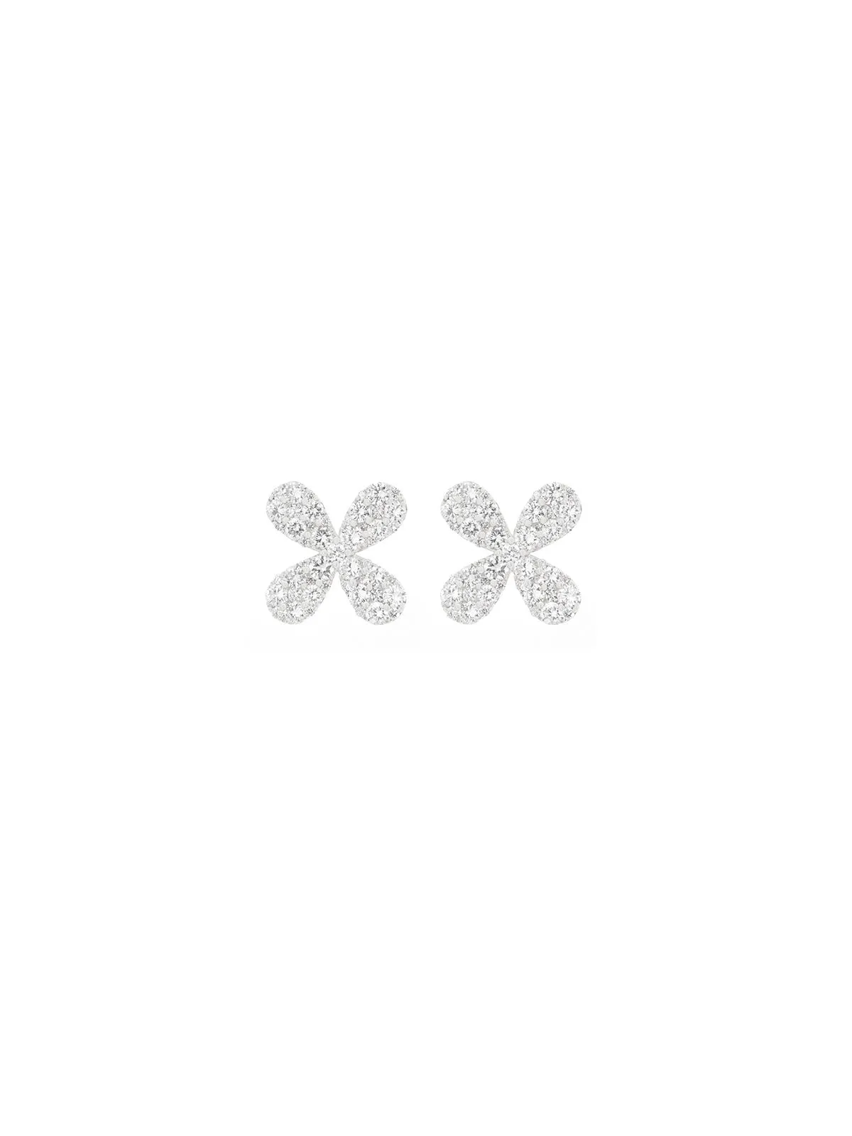 2.00ct Diamond 18K Gold Pave Flower Earrings sold by Wish Fine Jewelry product image thumbnail 2