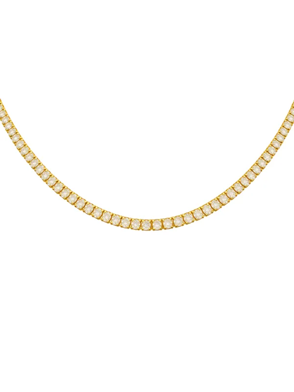 13.06ct Diamond 14K Gold Classic Tennis Necklace sold by Wish Fine Jewelry