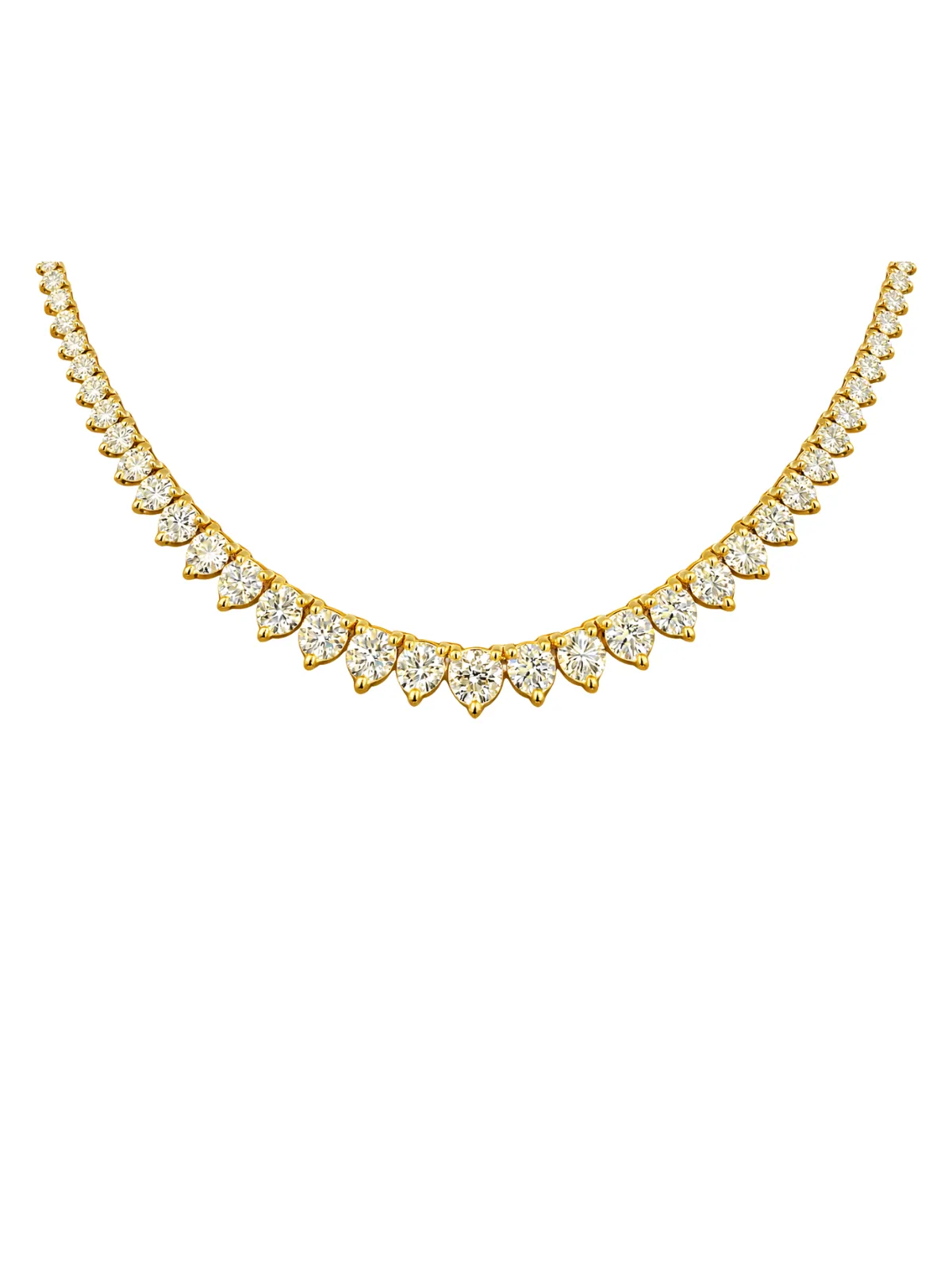 10.07ct Diamond 14K Gold Graduated Tennis Necklace sold by Wish Fine Jewelry
