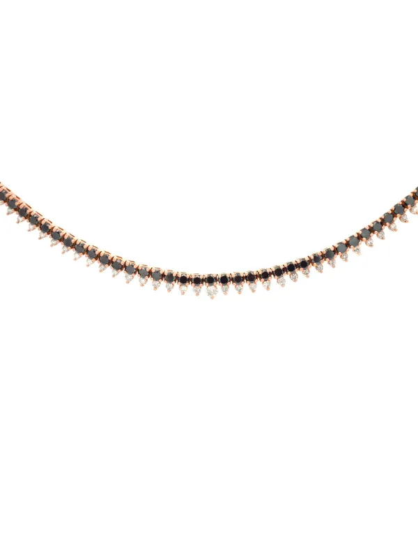 5.09ct Black Diamond 18K Gold Stationed Tennis Necklace sold by Wish Fine Jewelry