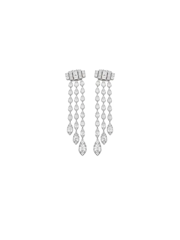 3.40ct Diamond 18K Gold Cascade Earring made by Wish Fine Jewelry