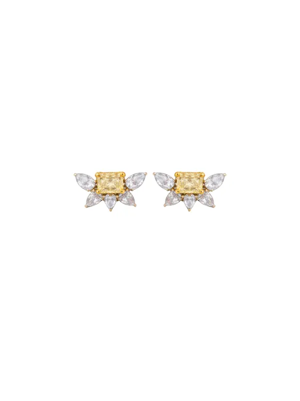 4.31ct Diamond 18K Gold Half Flower Earrings sold by Wish Fine Jewelry