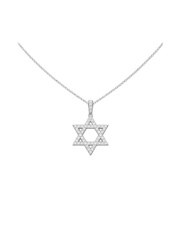 0.74ct Diamond 14K Gold Star of David Necklace sold by Wish Fine Jewelry