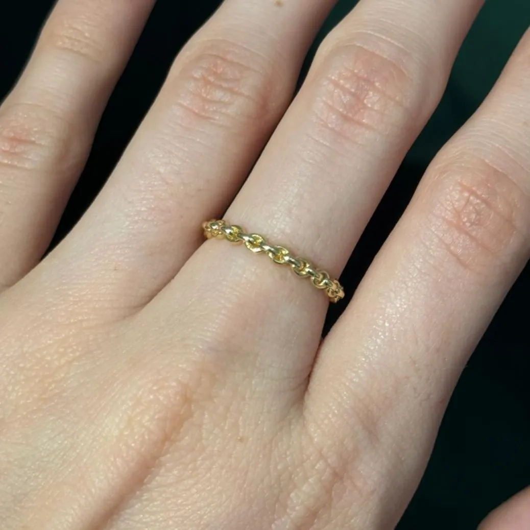 14K Gold Half Chain Ring sold by Wish Fine Jewelry product image thumbnail 2