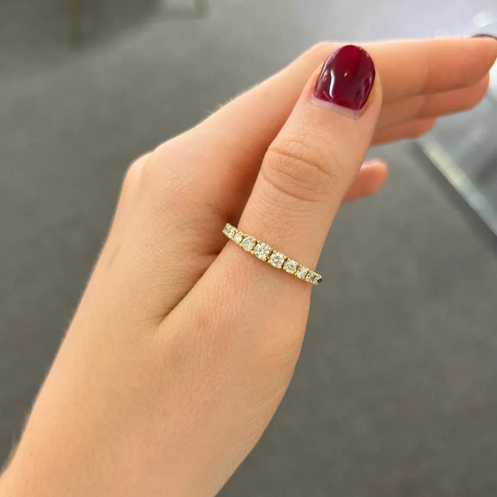 0.56ct Diamond 18K Gold Half Graduated Ring sold by Wish Fine Jewelry product image thumbnail 2