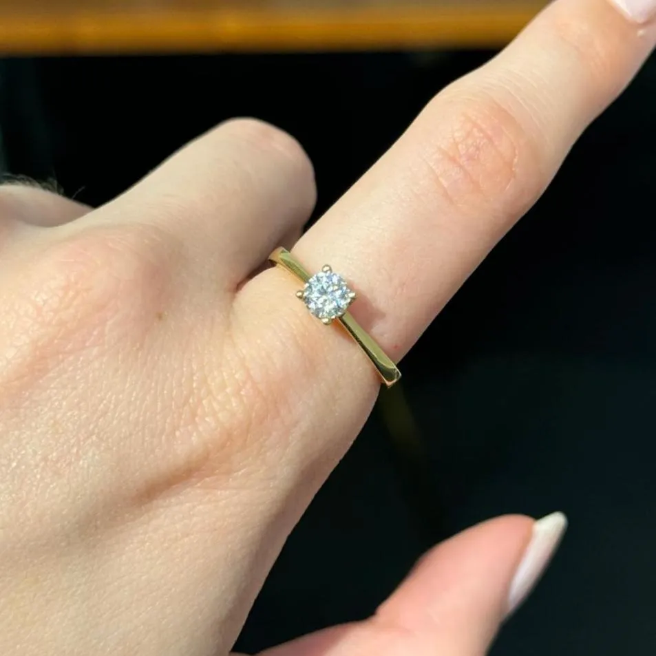 0.51ct Diamond 18K Gold Solitaire Ring sold by Wish Fine Jewelry product image thumbnail 2