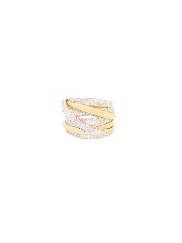 1.60ct Diamond 14K Gold Crossover Statement Ring sold by Wish Fine Jewelry