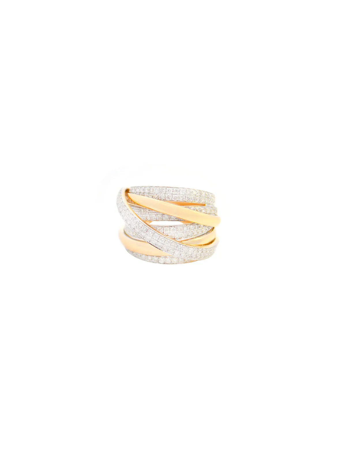 1.60ct Diamond 14K Gold Crossover Statement Ring sold by Wish Fine Jewelry