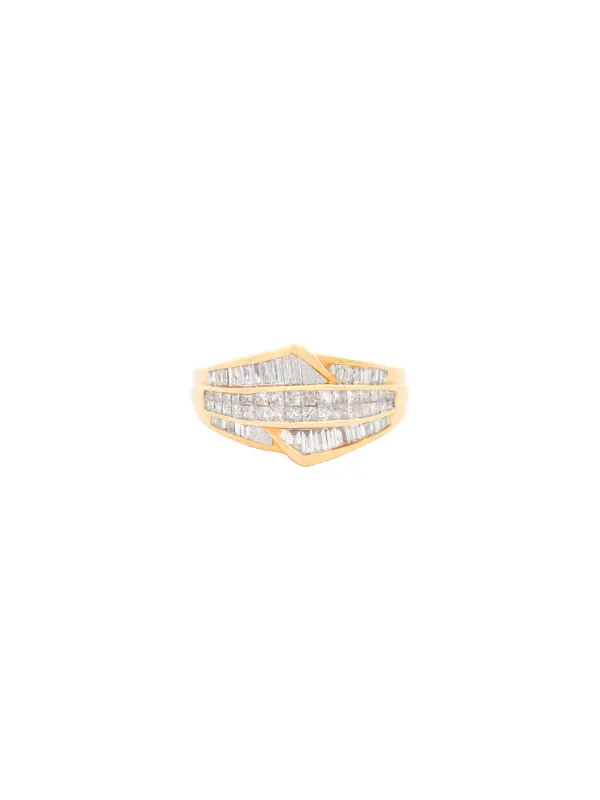 1.00ct Diamond 14K Gold Baguette Princess Cluster Ring sold by Wish Fine Jewelry