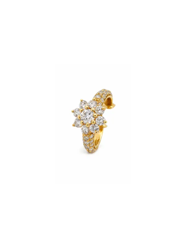 0.50ct Diamond 18K Gold Dainty Flower Ear Cuff sold by Wish Fine Jewelry