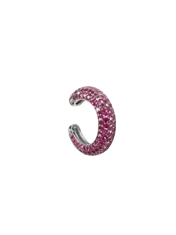 2.40ct Ruby 18K Gold Pave Ear Cuff made by Wish Fine Jewelry