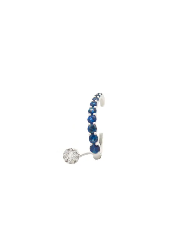 0.88cts Diamond Blue Sapphire 18K Gold Earcuffs sold by Wish Fine Jewelry